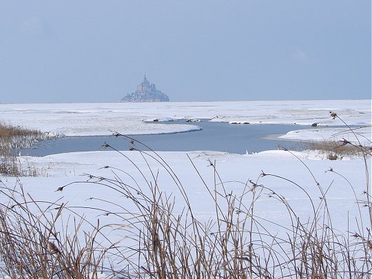 Neige au mont saint michel