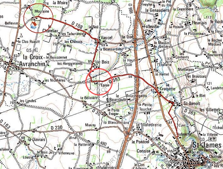 Chemin de Saint James au gîte d'étape